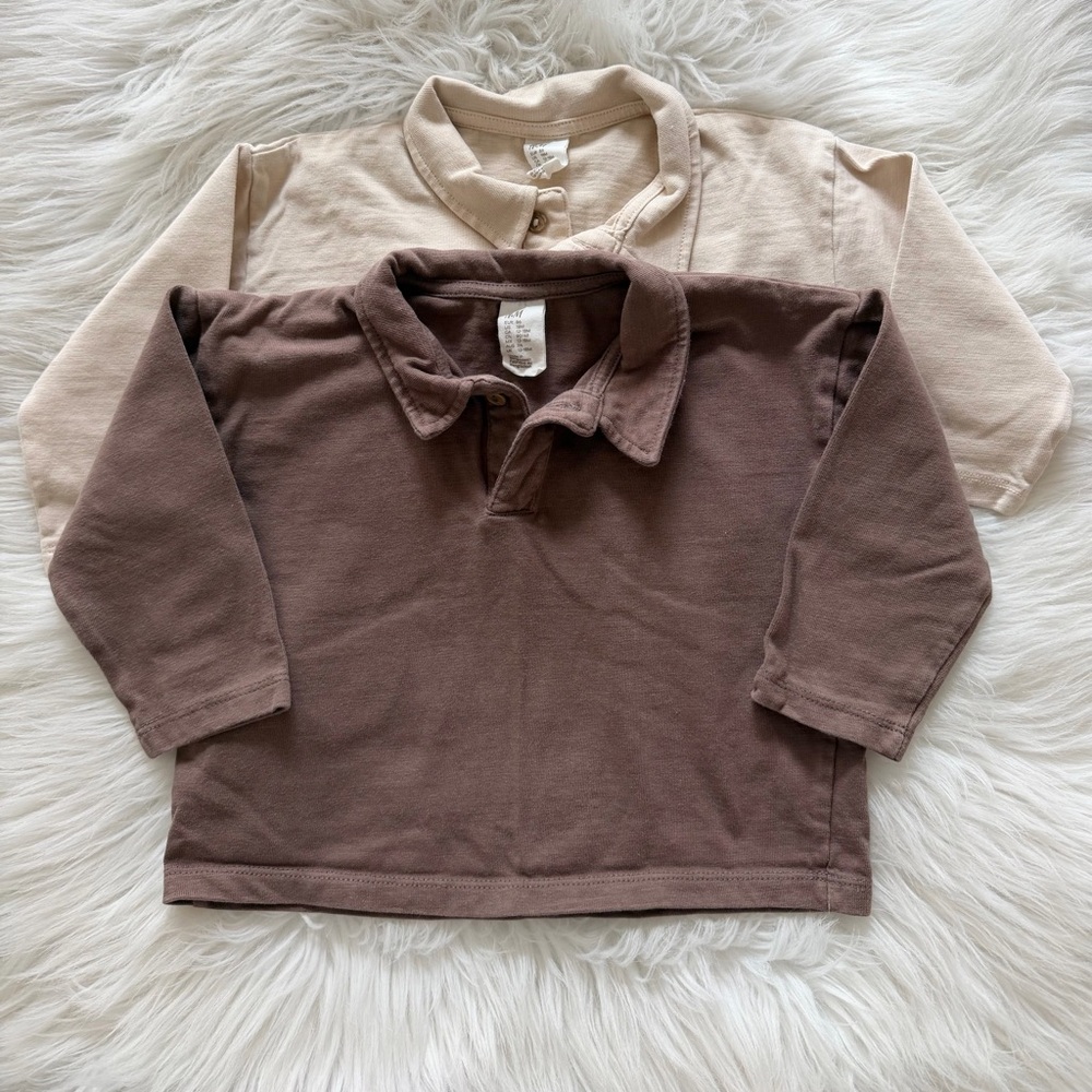 H&M Kids' Polo Shirts in Brown and Cream